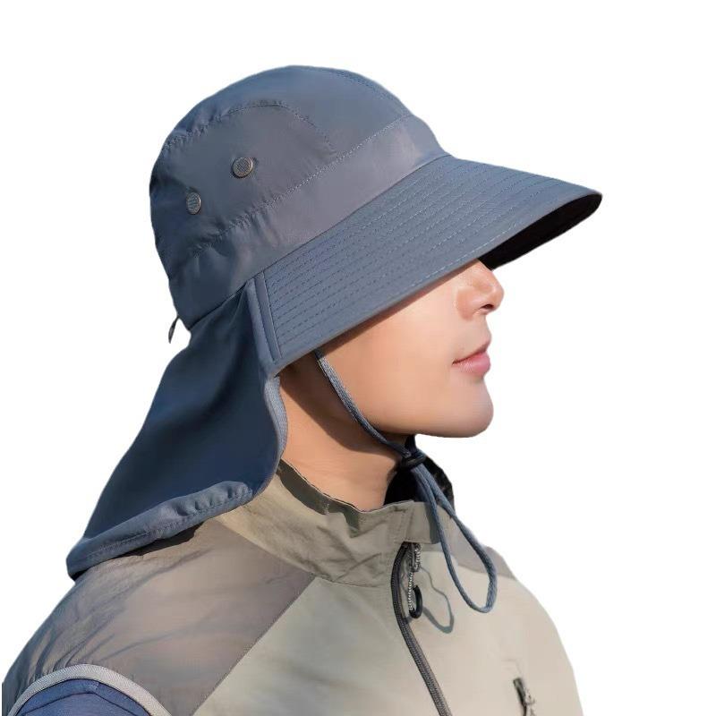 Sonnenschutzhut Herren Damen Fischerhut Sommer Großer Schirm Nackenschutzhut Outdoor Wanderhut Radfahren Eimerhut
