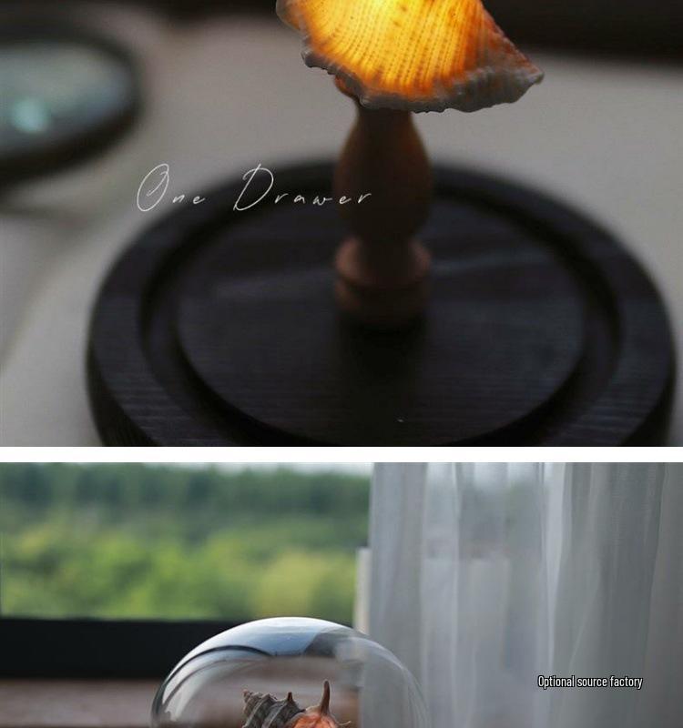 Handmade Ocean Island Retro Seashell & Conch Night Light for Mid-Autumn Festival
