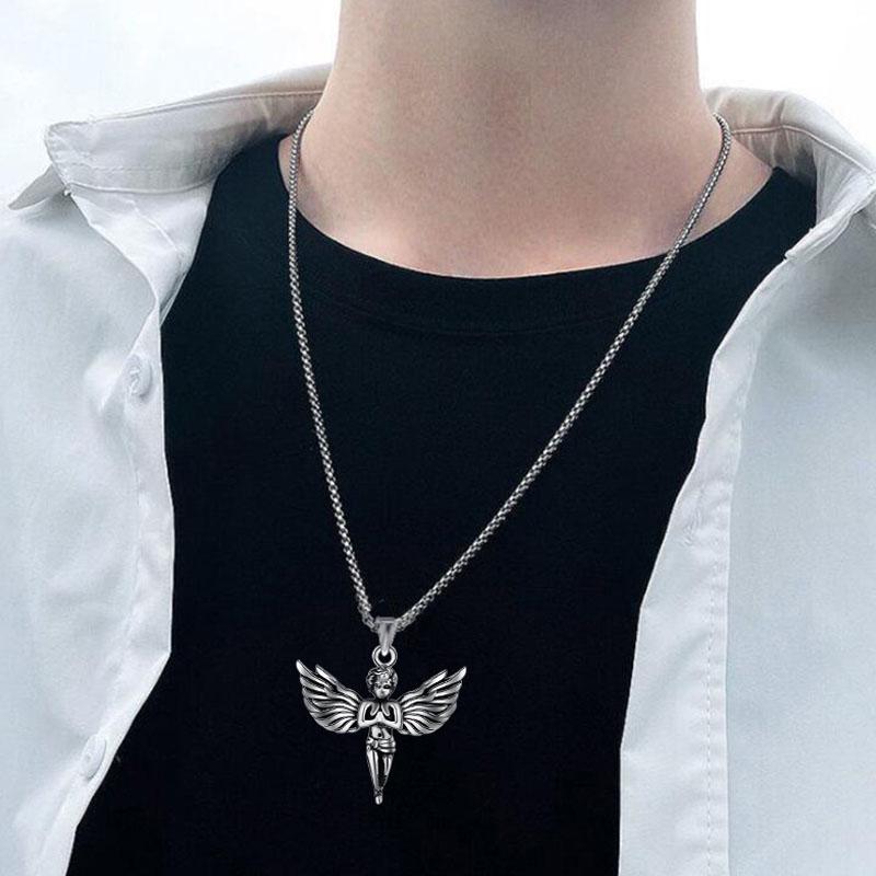 Buy Fashion Men Punk Guitar Angel Wolf 