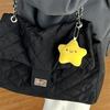 Cute Stars Plush Toy Keychain Girls Fluffy Soft Cute Backpack Bag Pendant Practical Mini Yellow Keychain Charms Keychains Gifts