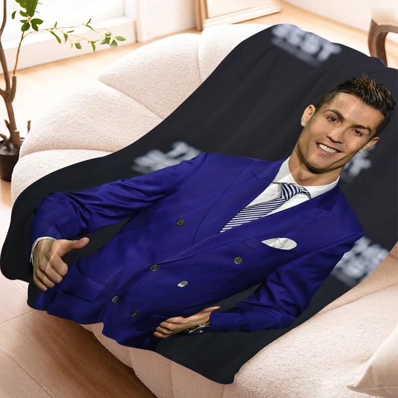 Sofa Blankets for Winter Cristiano Ronaldo Warm Knee Bed Fleece Custom Camping Fluffy Soft Blankets Microfiber Bedding King Size