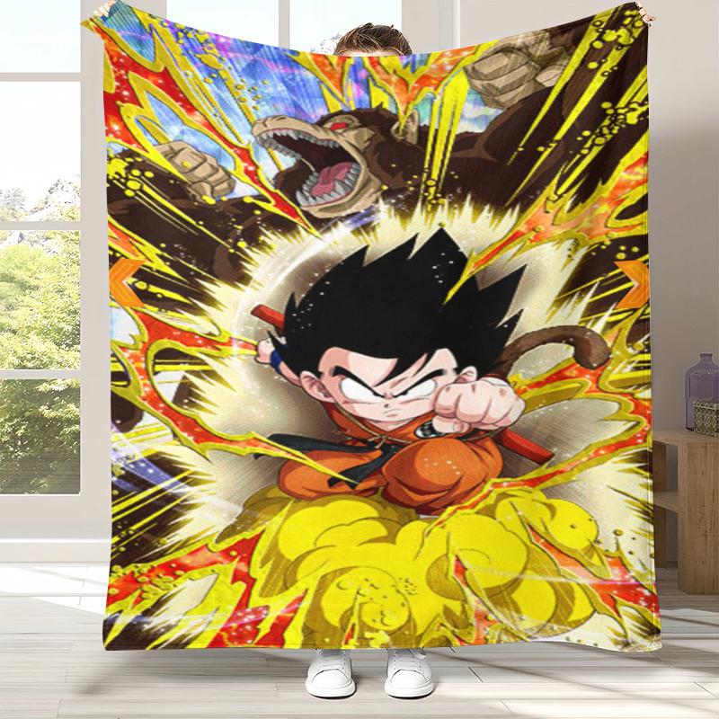 

Anime D-Dragon Ball Game Cartoon Flannel Blanket,Ultra Soft Warm Plush Throw for Home Bedroom Bed Sofa Cover Office Camping 75x90cm