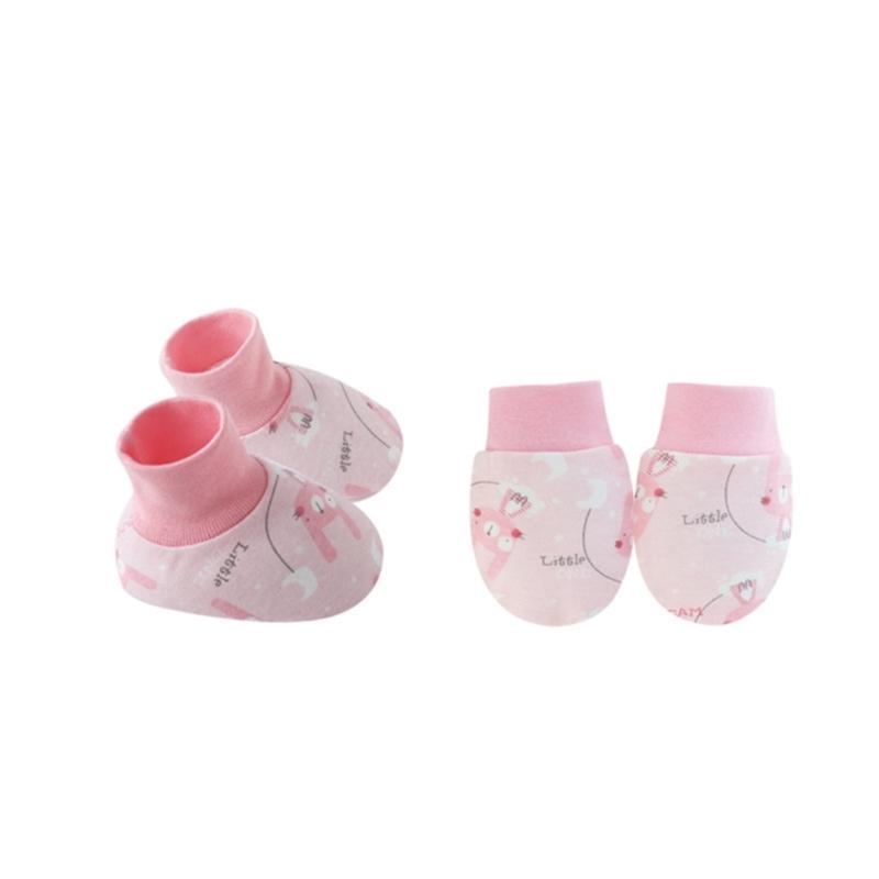 No Scratch Mittens Socks Set Toddler Mitts Baby Mittens Cotton Gloves Footwear Baby Breathable Gloves for Boys Girls