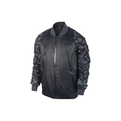 Chaqueta Deportiva Casual con Cremallera y Cuello Alto Estampado de Logo Color Sólido Chaquetas para Hombre Negro 716847-021