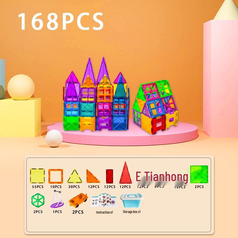 Stained Glass Magnetic Tile Building Blocks - Educational Toy for Developing Spatial Thinking