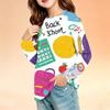 Kids Fashion Print Long Sleeve Neck Top with Pocket for Back To School