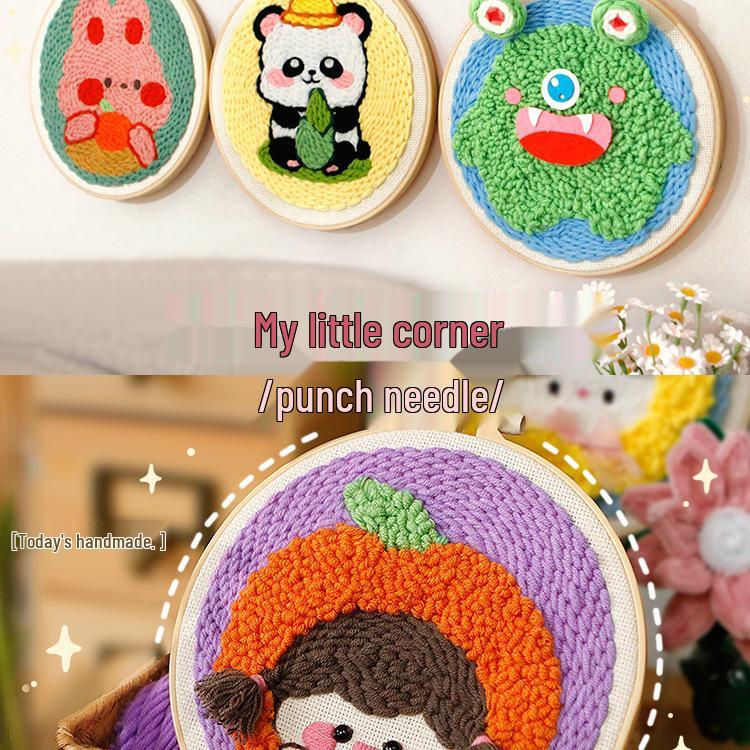 DIY Russian Punch Needle Kit: Couple Ornament Wool Painting Set