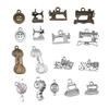 10pcs Antique Bronze Silver Color Sewing Machine Yarn Knitting Sewing Iron Button Charms For Jewelry Making