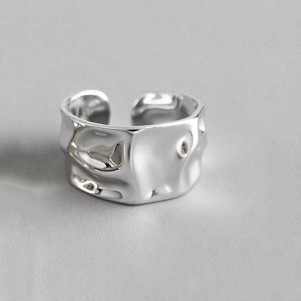 Silver Color Vintage Layered Women's Open Rings Adjustable Large Chains Irregular Finger Rings For Women Men Party Jewelry Gift