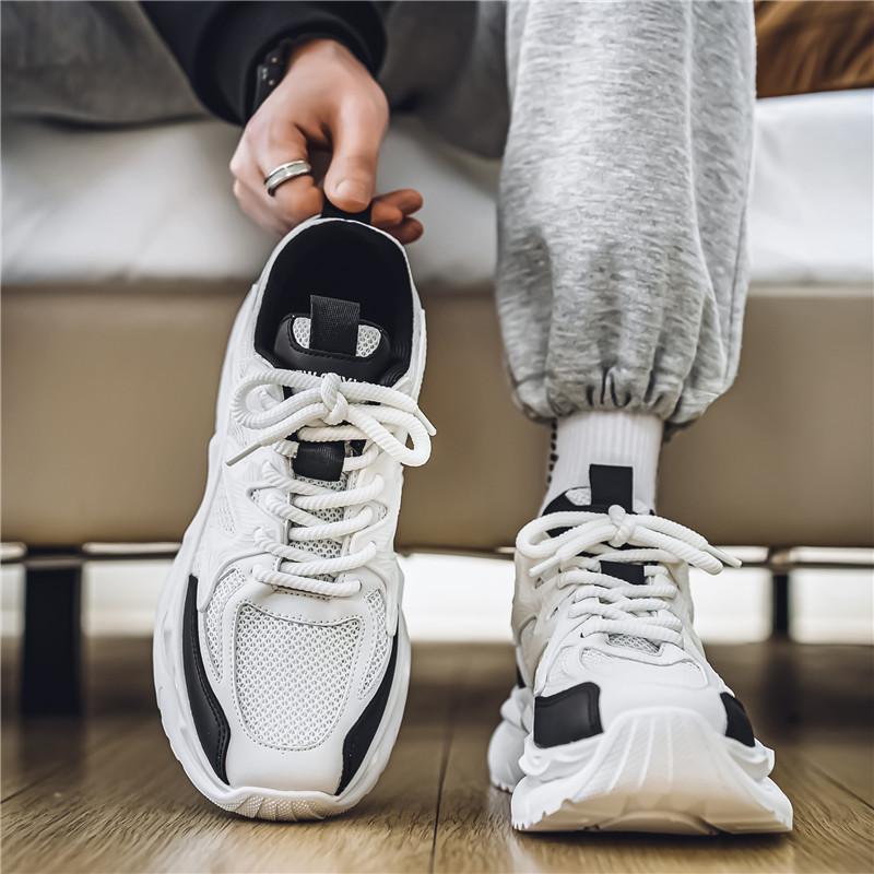 Men's Shoes 2025 New Trend Autumn Breathable Youth Sports Leisure Running Shock Absorption Heightening Lightweight Dad Shoes