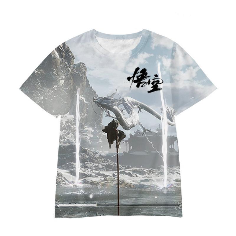 Wukong Cartoon Game 3D Digital Printed Loose Casual T-shirt