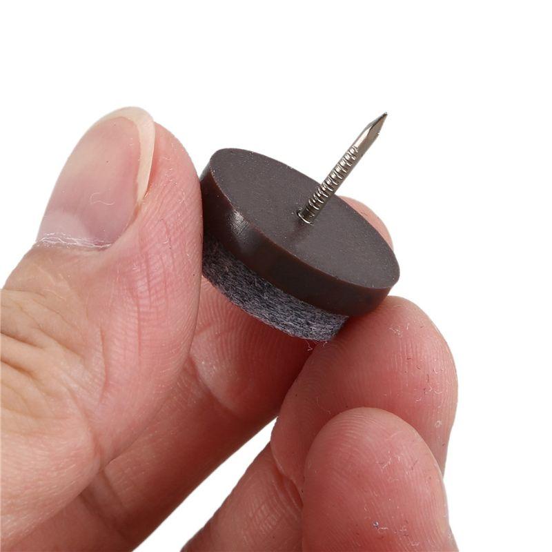 ABWR-100Pcs Chair Leg Floor Felt Pad Skid Glide DIY Nail Protectors 22Mm