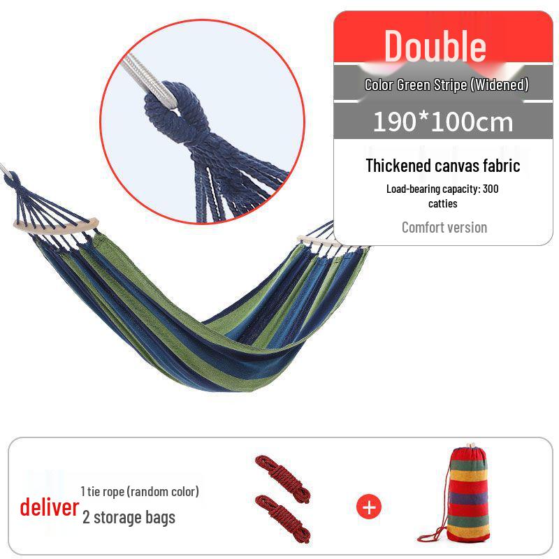 Thickened Anti-Rollover Hammock Swing Chair for Outdoor/Indoor Use - Single/Double, Child/Adult
