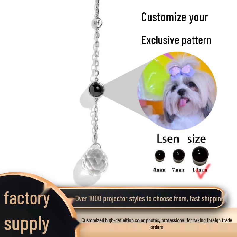 10-миллиметровое проекционное ожерелье  Я люблю тебя  на 100 языках - Подарок на День благодарения Рождество