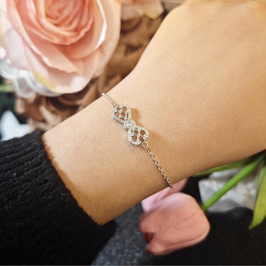 2024 Spring/Summer Women's Diamond Bow Bracelet: High-End, Light Luxury, Simple & Sweet Design