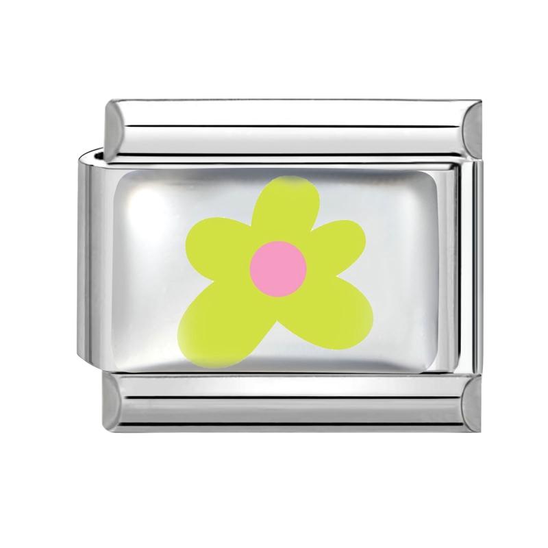 Y2K Colorful Charm Sun Leopard Heart Star Ball Fruit Flower Italian Charm Links Fit 9MM Stainless Steel Bracelet DIY Making Gift