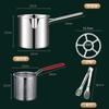 Stainless steel fryer, household oil pan, small skewer pan, slag partition, mini frying, small deep pan, uncoated.