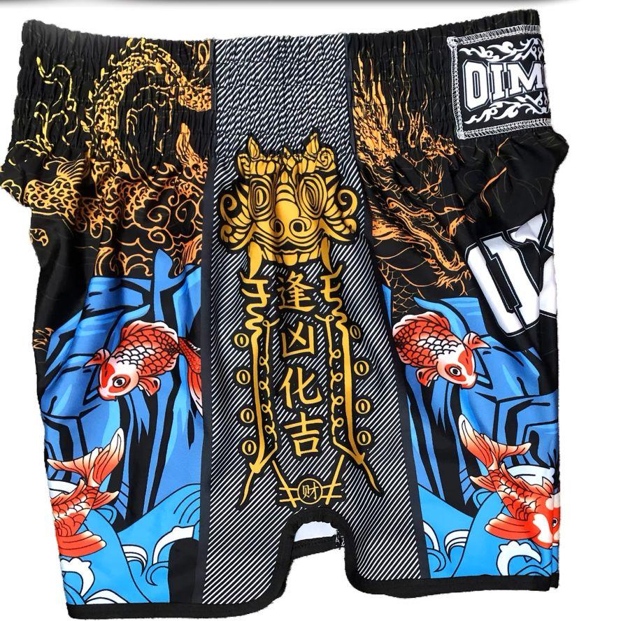 Muay Thai Kickboxing Boxing MMA UFC Chinese Carp Fish Casual Shorts Gym Sport Unisex Men Women Workout Quick Dry Print Elastic High Waist Training