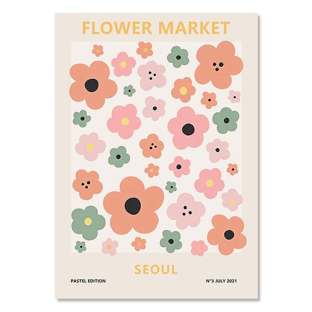 Abstract Flower Market Matisse Wall Art Canvas Posters Aesthetics Painting and Prints Pastel Colors Wall Pictures for Home Decor