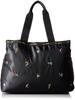 Partner 3-Layer Tote Bag with Small Floral Embroidery, Black, 4799