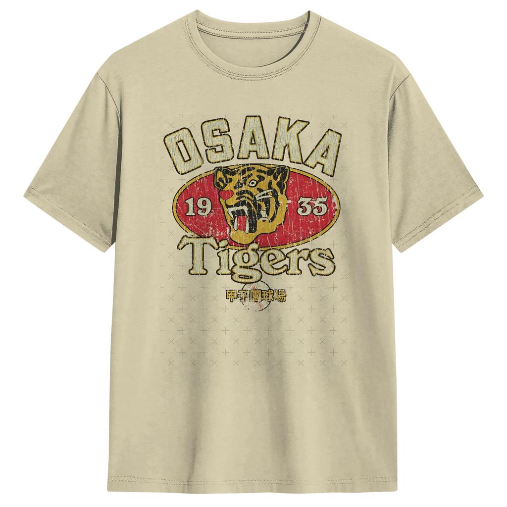 Unisexs Osaka Tigers 1935 T Shirts Pure Cotton Clothing Summer Vintage Short Sleeve T Shirt Crewneck Hip Hop Design Tee Shirt