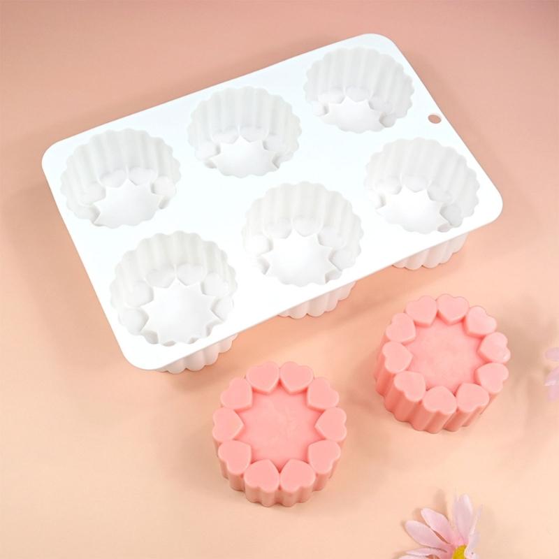 Heart Cylinder Silicone Molds Fondant Mousses Cake Molds Making Pastry Chocolate Molds Baking Decorating Tool Nonstick