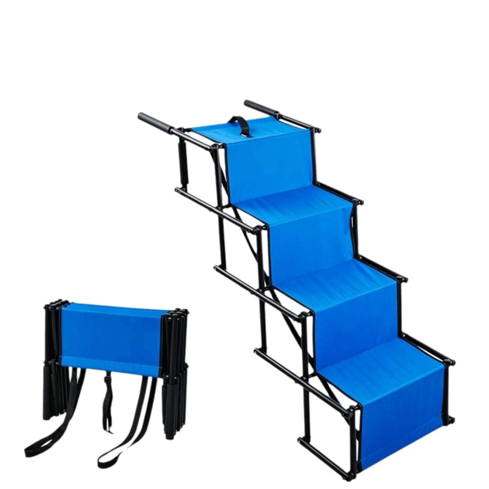 Folding Car Mounted Pet Folding Staircase Steel Pipe Sturdy Dog Vehicle Ramp Portable Retractable Step Stairs Senior Pets