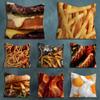 Food Art Fries Hamburger pillow over living room sofa cushion cover home decoration bedroom room bed pillow cover