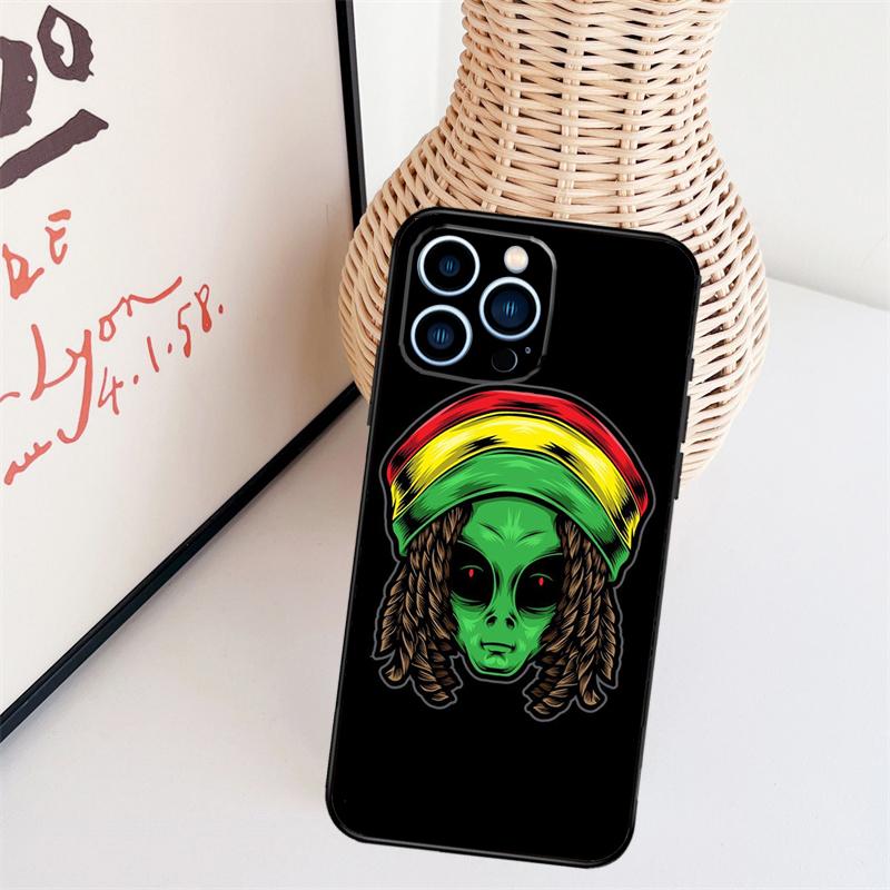 Cartoon Space Alien UFO Case For iPhone 11 12 13 14 16 15 Pro Max Mini X XS Max XR Plus Cover Coque