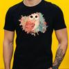 T-Shirt Men Pink Owl Motif Cotton Size S To 5XL