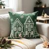 Breathable Christmas Pillowcases House Snowflake Embroidery Pillow Case  Christmas Decor