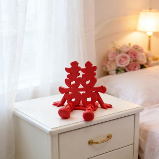 Yousheng 1/5Pcs 3D Printed Chinese Character Figurine Year of The Horse Red Character Figure with Articulated Legs New Year Decoration Ornament