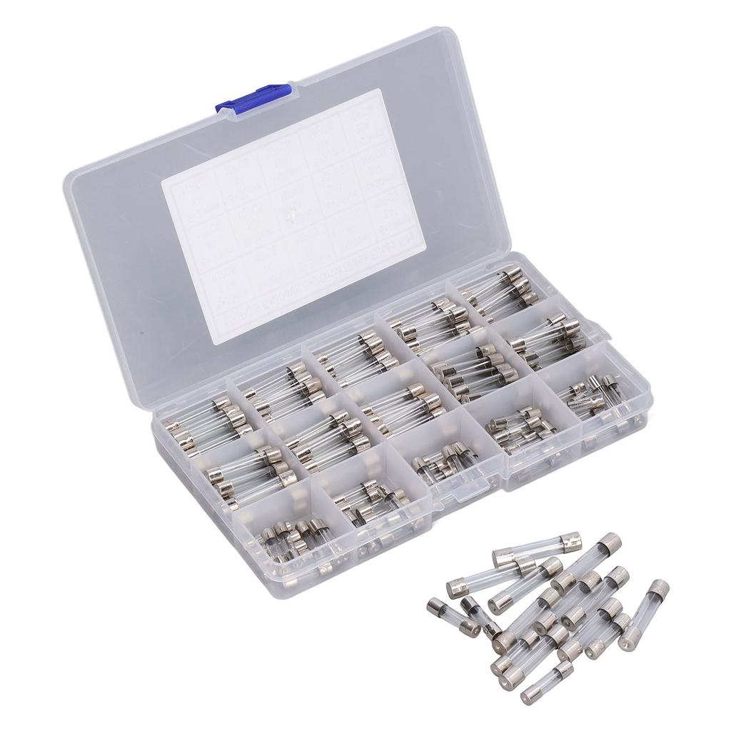 150Pcs Glass Fuses Alloy Tube Fuse Assorted Kit for Household Appliances 15 Different Models