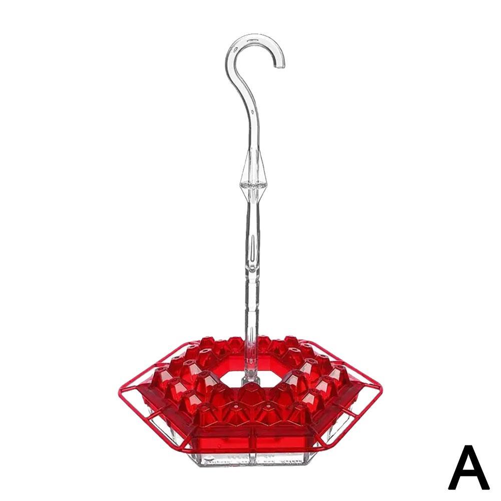 Kolibri-Futterspender für draußen zum Aufhängen mit Sitzstange und eingebautem Ameisenschutzgraben Windspiel Plastik Kolibri-Futterspender
