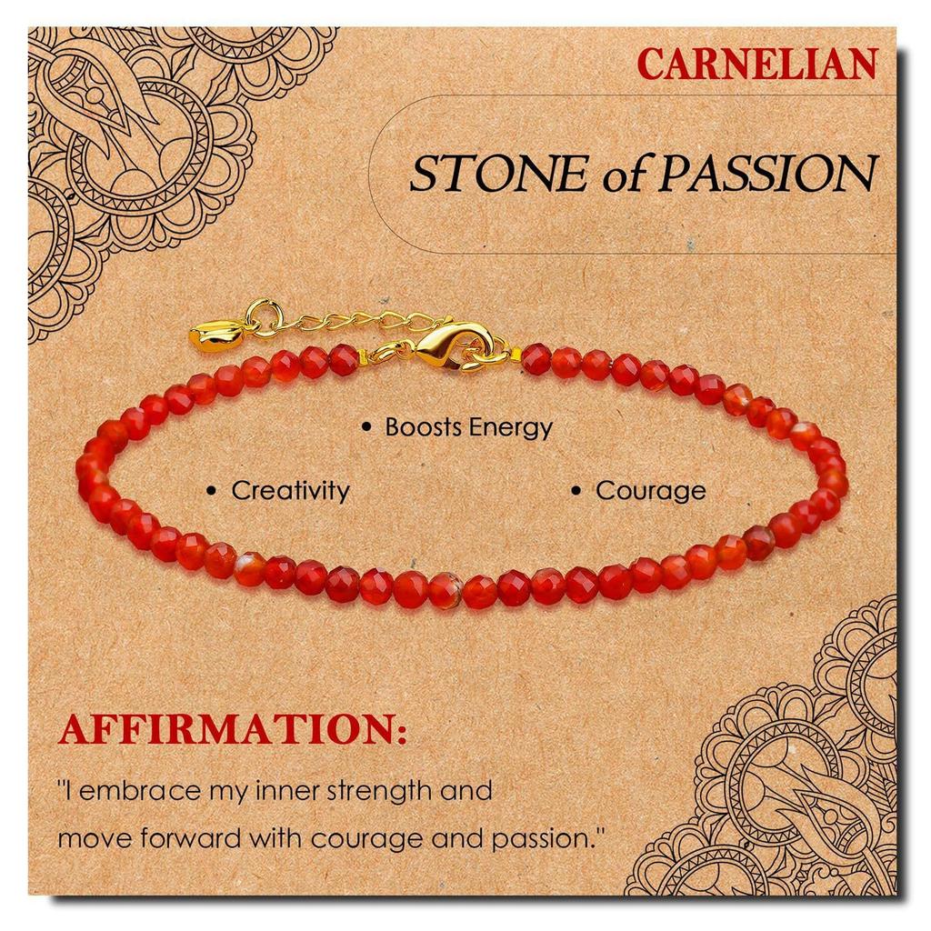 Natural chalcedony corner-cutting beads bracelet Adjustable gold chain incentive gift 3mm corner-cutting garnet bracelet