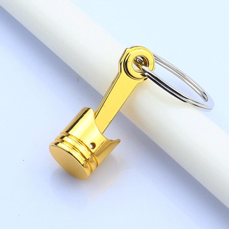 Customized Car Engine Piston Keychain - Metal Automotive Gift Pendant