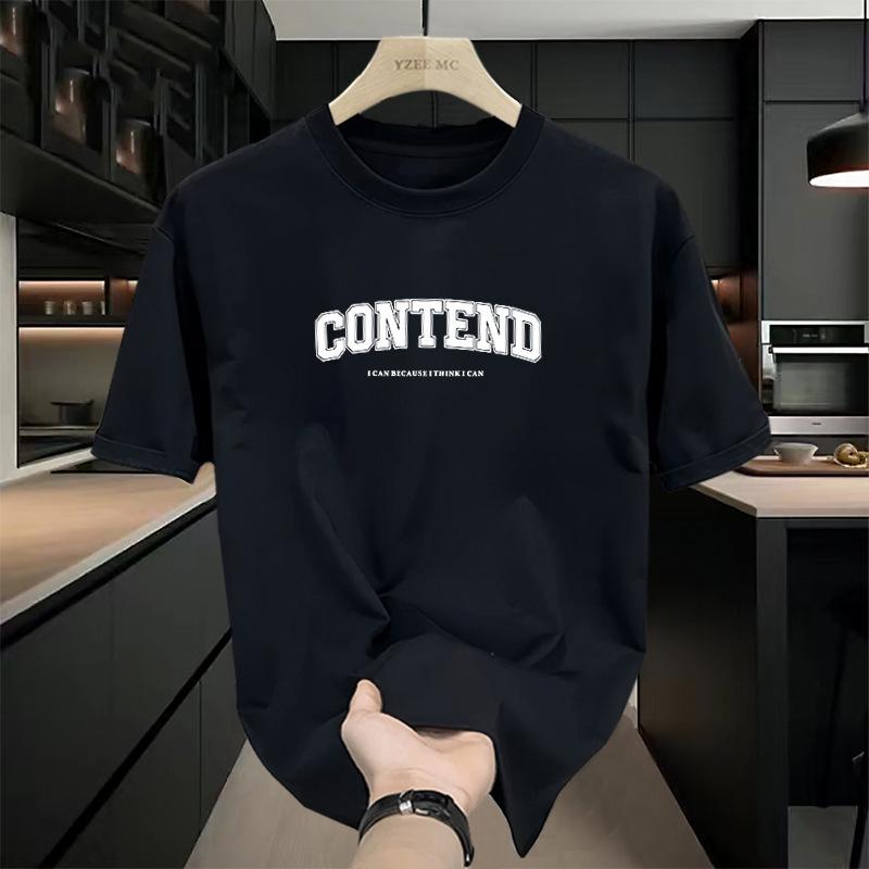 Cotton short sleeved men's summer Korean style trendy loose and simple T-shirt top