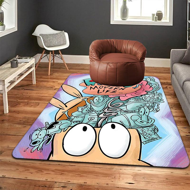 Rocko's Modern Life Rug Floor Mat for Living Room or Bedroom Soft and Comfortable Carpet a Gift for Birthday and Holiday.