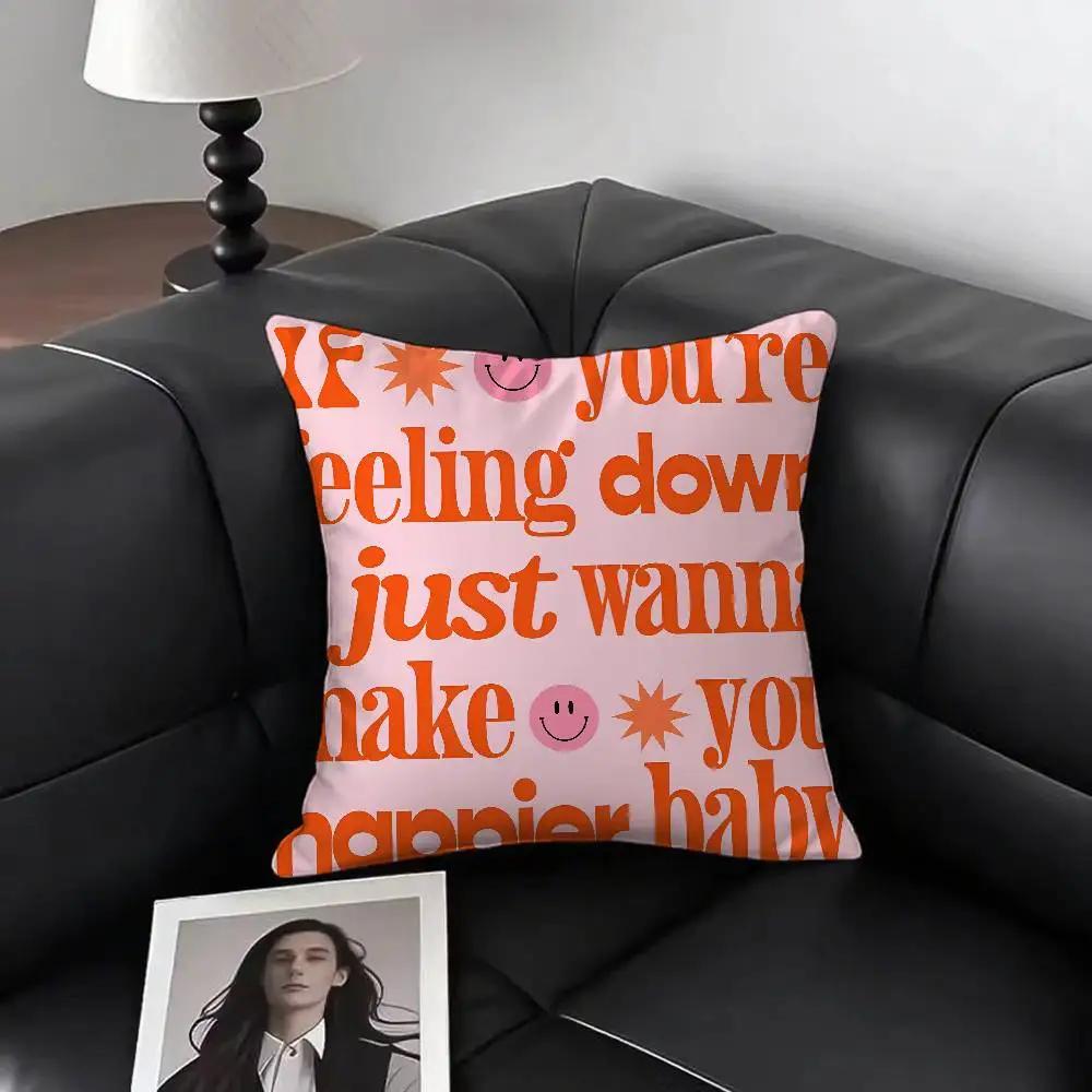 1PC H-Harris Styles Lyrics Art Retro Print  Pillow Case Square Pillow Bedroom Sofa Leisure Car Living Room Home Decoration