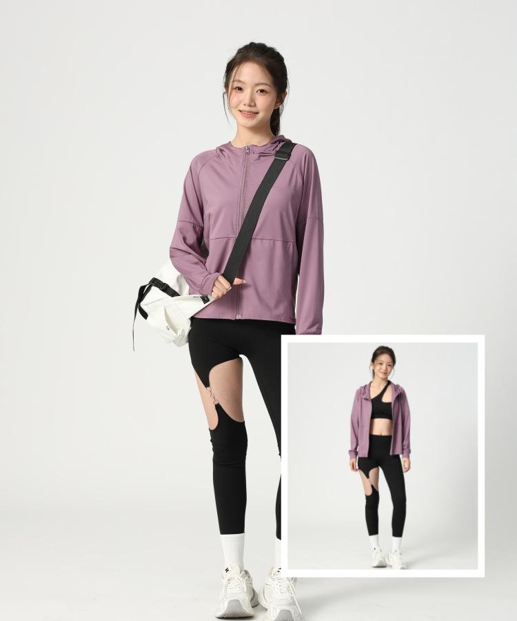 Women's Loose Fit Hooded Sports Jacket - Zipper Cardigan for Yoga, Running, Quick-Dry Fitness Long Sleeve Top