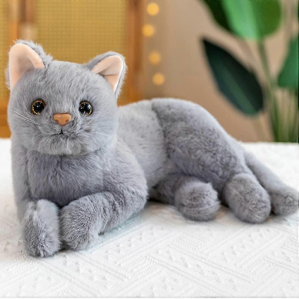 Plush Cat 1pc Plush Cat Stuffed Animal Cats That Look Real Plush Stuffed Toy Cat for Babies Boys& Girls (Grey) Stuffed Cat Plush 25-26