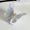 Elegant Butterfly Acetate Hair Claw Clip For Stylish Women In Marble Blue And Rainbow Colors
