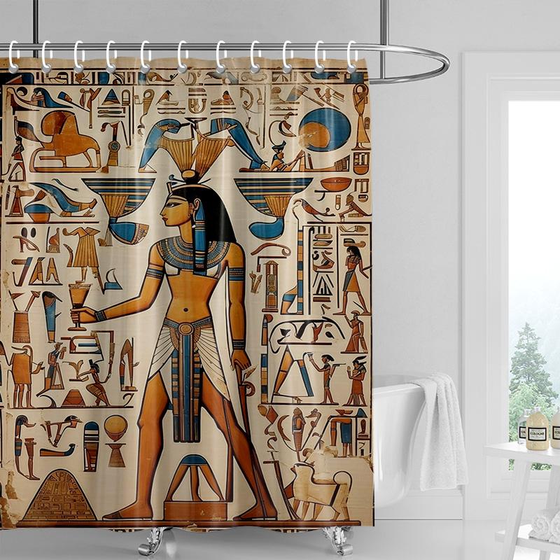 Home decoration shower curtains for bathroom waterproof curtain fabric Modern Nordic style Living Room Egypt pharaoh retro