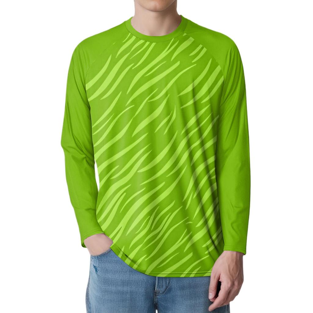 Men's Fashion Printed Raglan Long Sleeve Sports Top