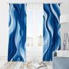 2pcs- Sky Blue Corrugated Polyester Curtains, Pole Bag Curtains, Bathroom, Bedroom, Living Room, Home Room Decoration