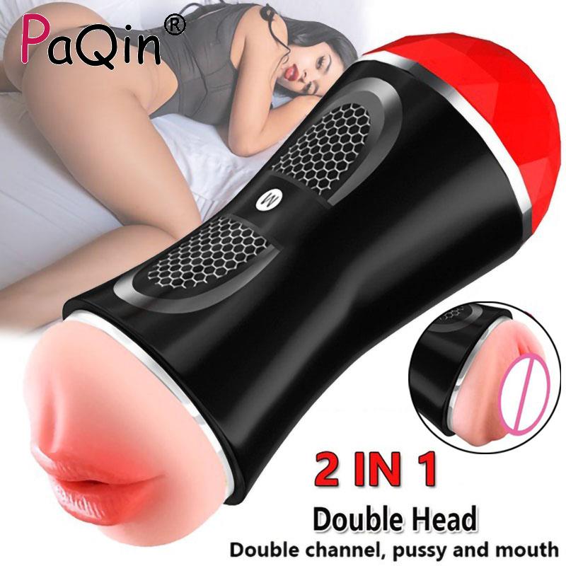 Double Head Sex Toys For Men Adult 18 Male Silicone Vaginal Masturbator Mouth 2 In 1 Pussy Vagina for Man Sex Toys
