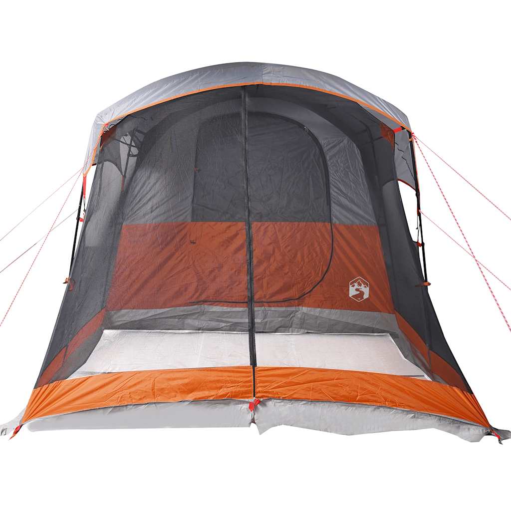 Tunnel Family Tent for 8 Persons Grey and Orange Waterproof