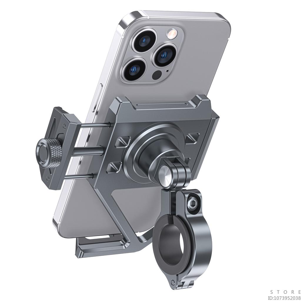 Aluminum Mobile Phone Holder for Motorcycle, Handlebar Bike Phone Mount,Suitable for Cycling, Mountain and Off-road
