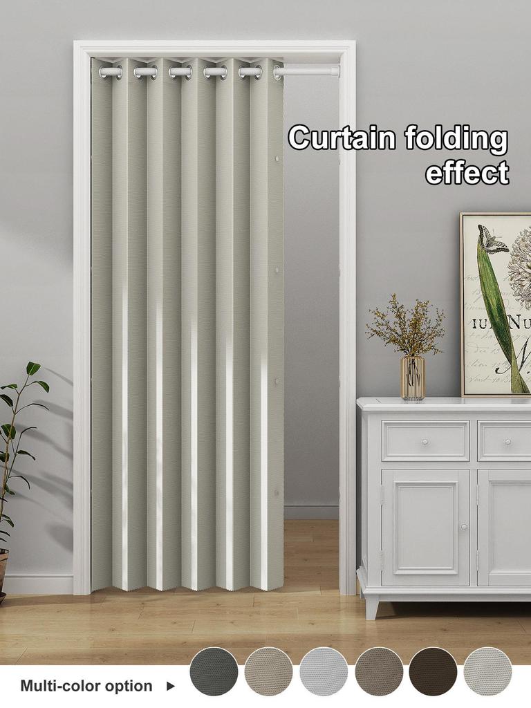 Full Blackout Waterproof Magnetic Door Curtain: No-Drill, Windproof, Soundproof, Invisible Folding Partition