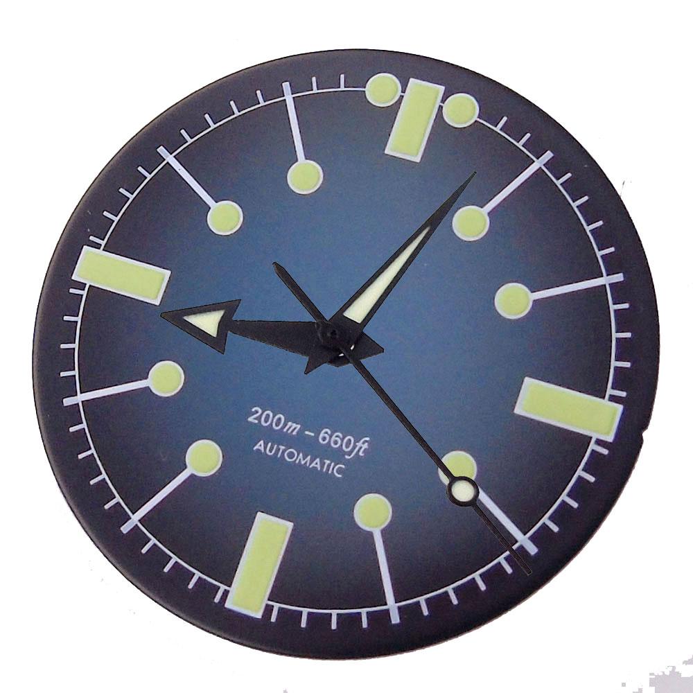 31mm Beige/Black/Red/Blue/White Sterile Dial Face Fit NH35A NH36A ETA2824 PT5000 Automatic Watch Parts Green Lume Arrow Hands